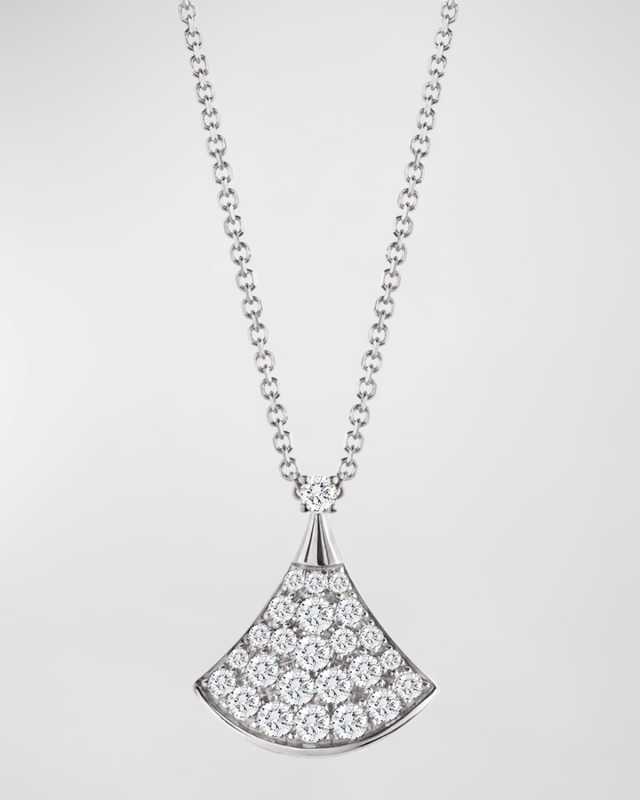 Diva's Dream Pave Diamond Pendant Necklace in White Gold
